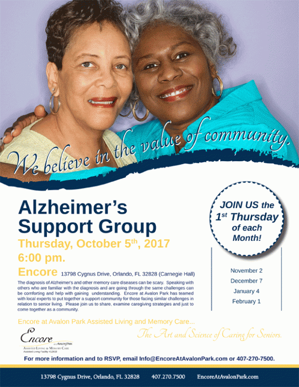 Encore at Avalon Park Alzheimer's Support Group